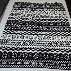 PINK Victoria's Secret Black and White Patterned Blanket